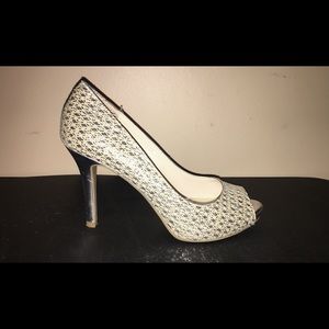 Audrey Brooke Silver/Nude Spark Heels